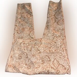Talbots Beige and White Paisley Ankle Jeans